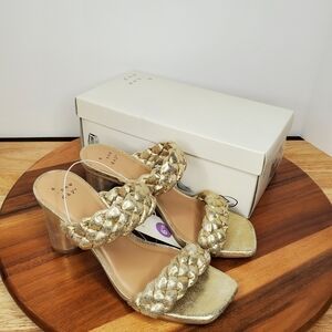 A New Day Heels Gold Women's Basil Mule Heels NWT